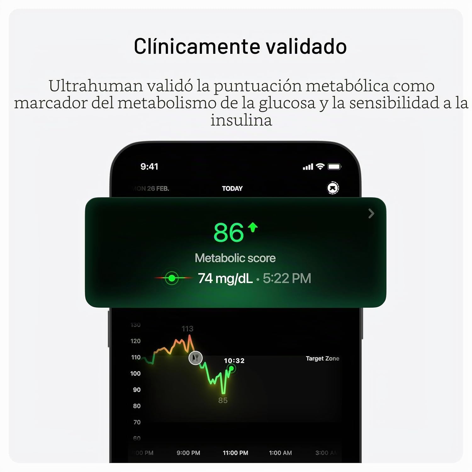 Ultrahuman M1 | Aplicación Monitoraggio inteligente della glicemia tramite | Optimiza tu dieta | Monitoreo continuo de la glicemia, sensores avanzados Freestyle Libre CGM (1 sensor)