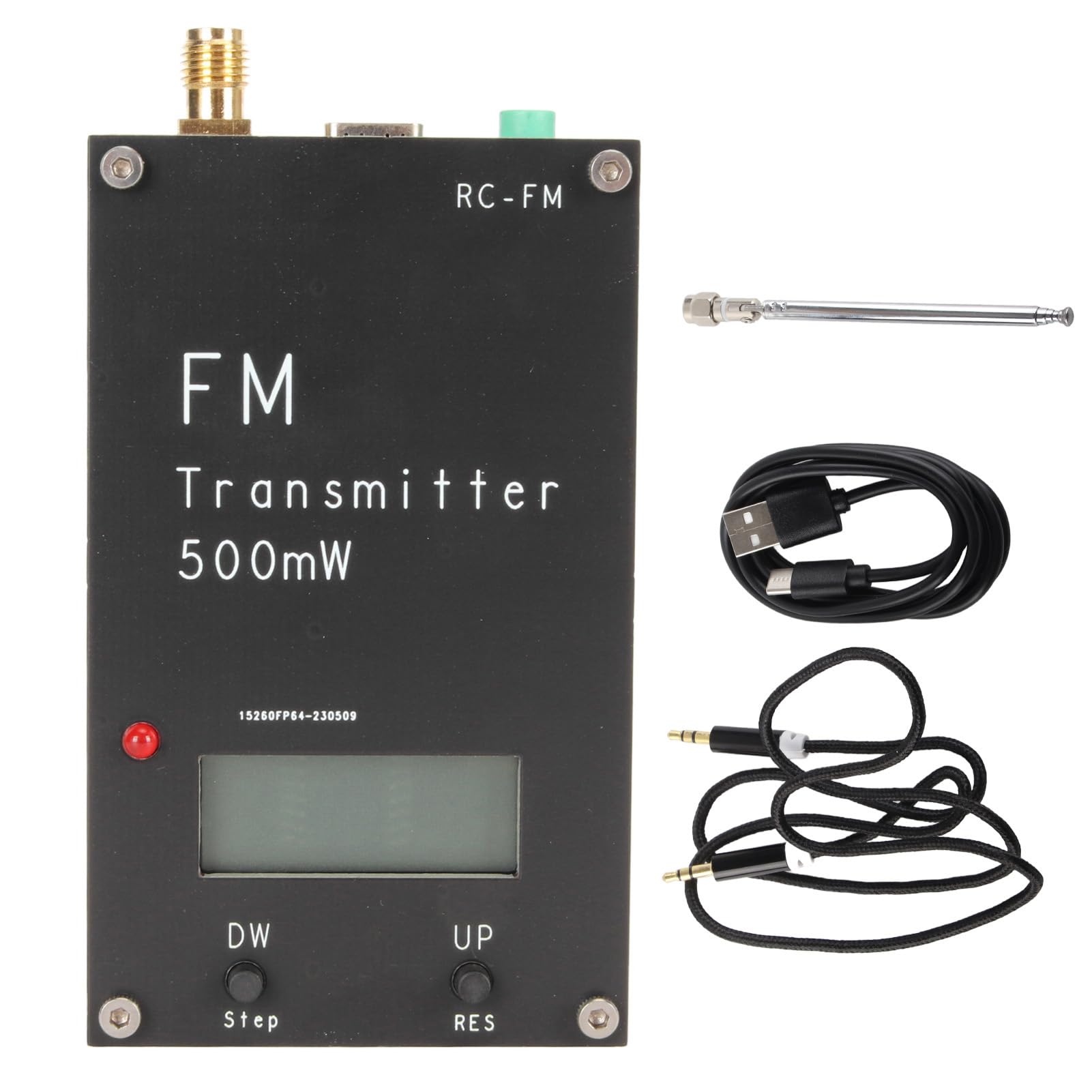 Transmetteur FM, USB Type C 88-108 MHz 500 MW 2000 M Transmetteur FM avec écran LCD pour Radio FM