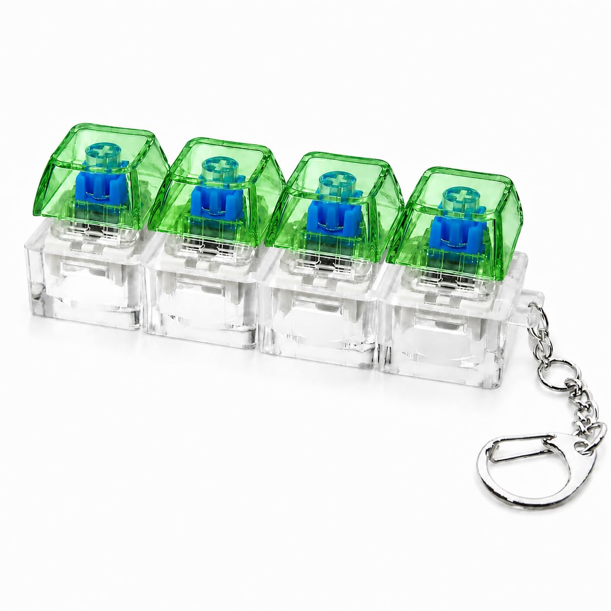 Mechanical Keyboard Switch Keychain Click Keychain Gaming Keyboard Fidget , Portable Button Click Toy, Gamer Desk Accessory, Stress Relief Gadget for Gamers (Green)