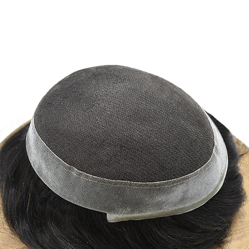 Miniatura 6 de Swiss Lace System Mens Hair Piece Toupee For Men Human Hair Replacement System Men Protesis Capilar Para Hombre (7''X9''-120% light medium to medium