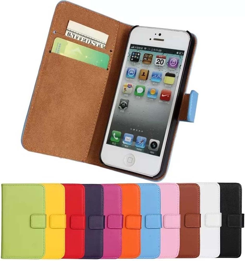 BAB Luxury Genuine Leather Wallet Flip Case Stand Folio Case with Card Slots for Apple iPhone 5 / 5S