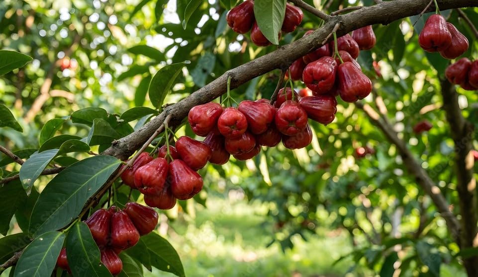 Grafted Red Water Apple Live Plant/Sweet Jamrul Fruit Tree High Yield Fast Growing Plant for Home & Outdoor Garden (2 Feet) Pack Of 1-image-38
