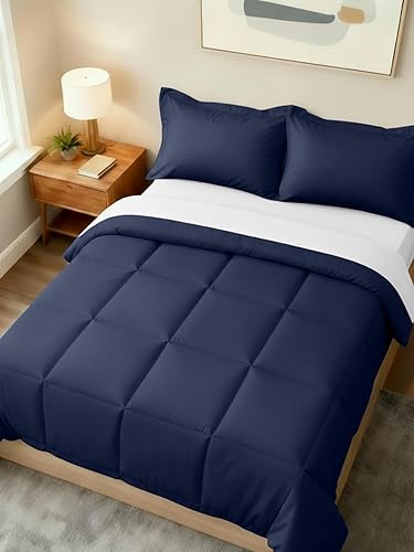 Miniatura 7 de Juego de edredón de tamaño Queen - Juego de cama de 3 piezas para todas las estaciones - 1 edredón suave acolchado con cintas en las esquinas y 2