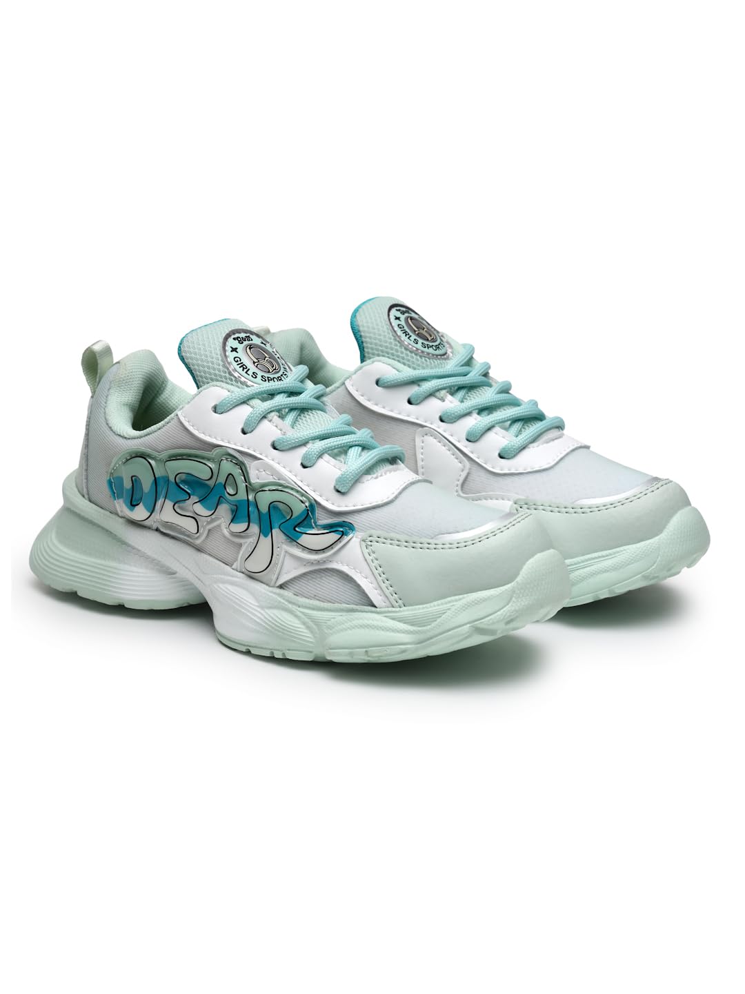G&D Dear Unisex Kids Shoes Soft Sole | Memory Foam with EVA Sole | Synthetic Upper Breathable, Lightweight | Comfortable & Durable Stylish Indoor & Outdoor | Sports Shoes Mint 4