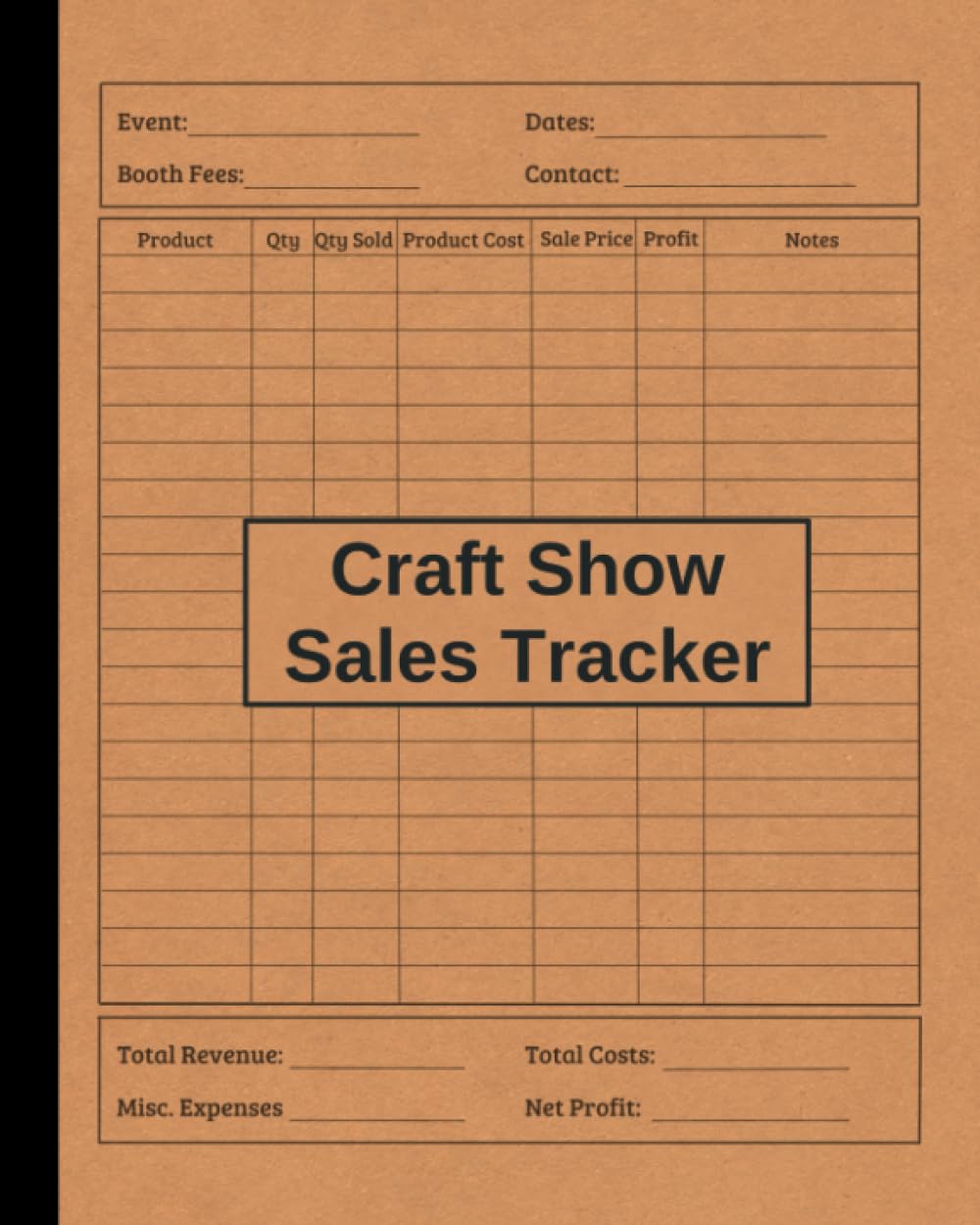 Craft Show Sales Tracker: Vendor event supplies | Flea market logbook | Handmade booth products