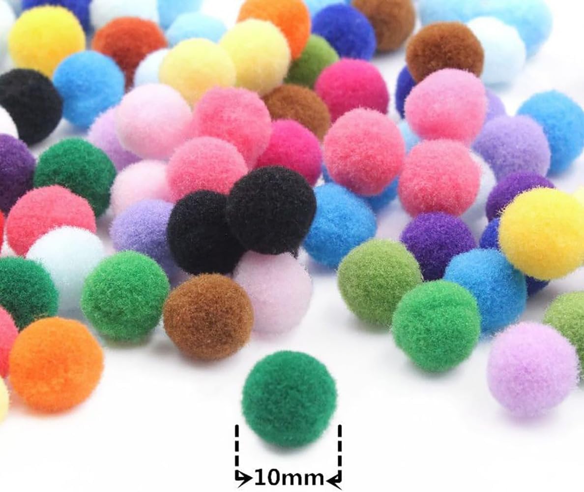 900ピース 0.39インチ アソートポンポン、クラフトポンポンボール、趣味用品やDIYクリエイティブクラフトデコレーション、キッズ