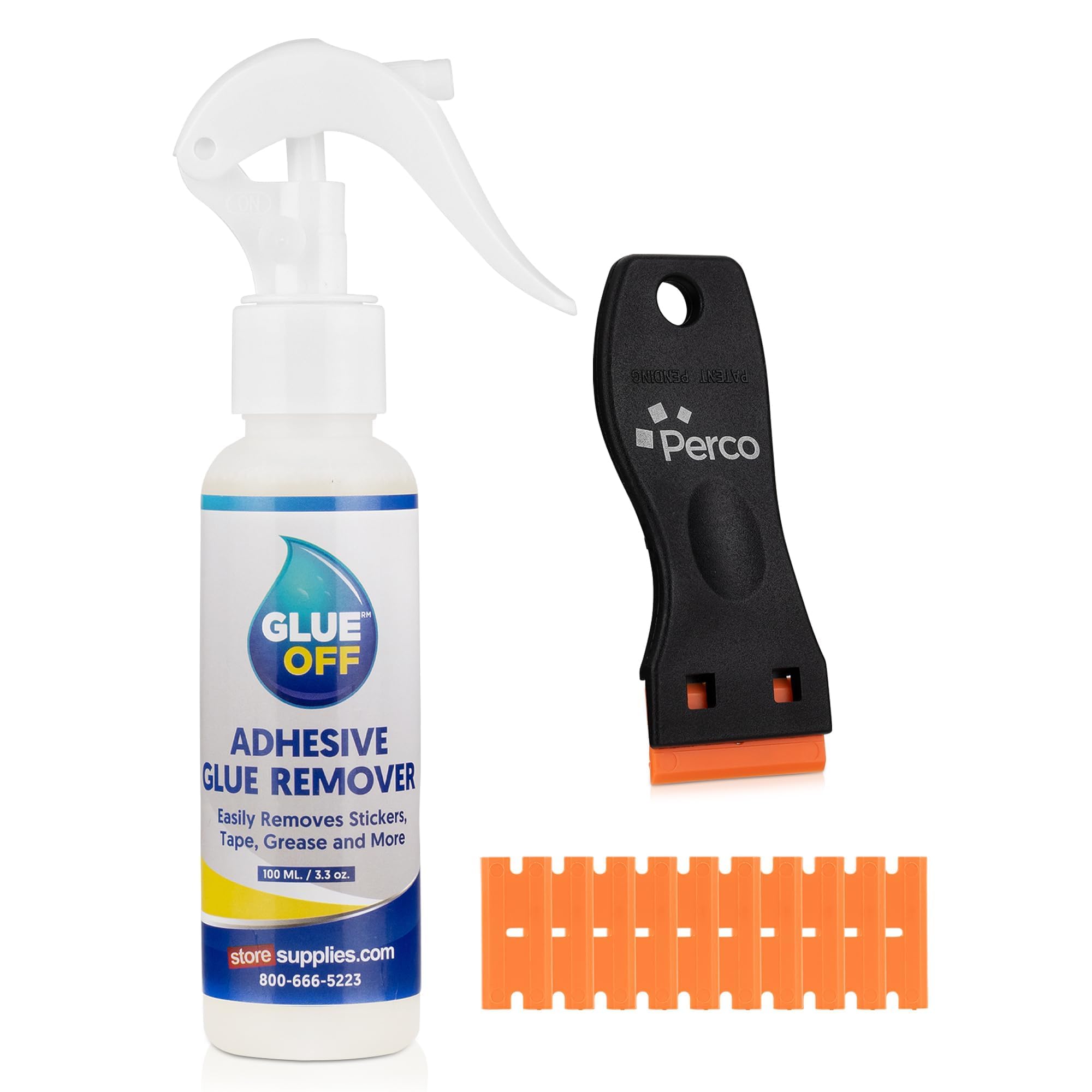 Perco Kleber-Aufkleber-Entferner, 100 ml, Kunststoff-Rasierschaber