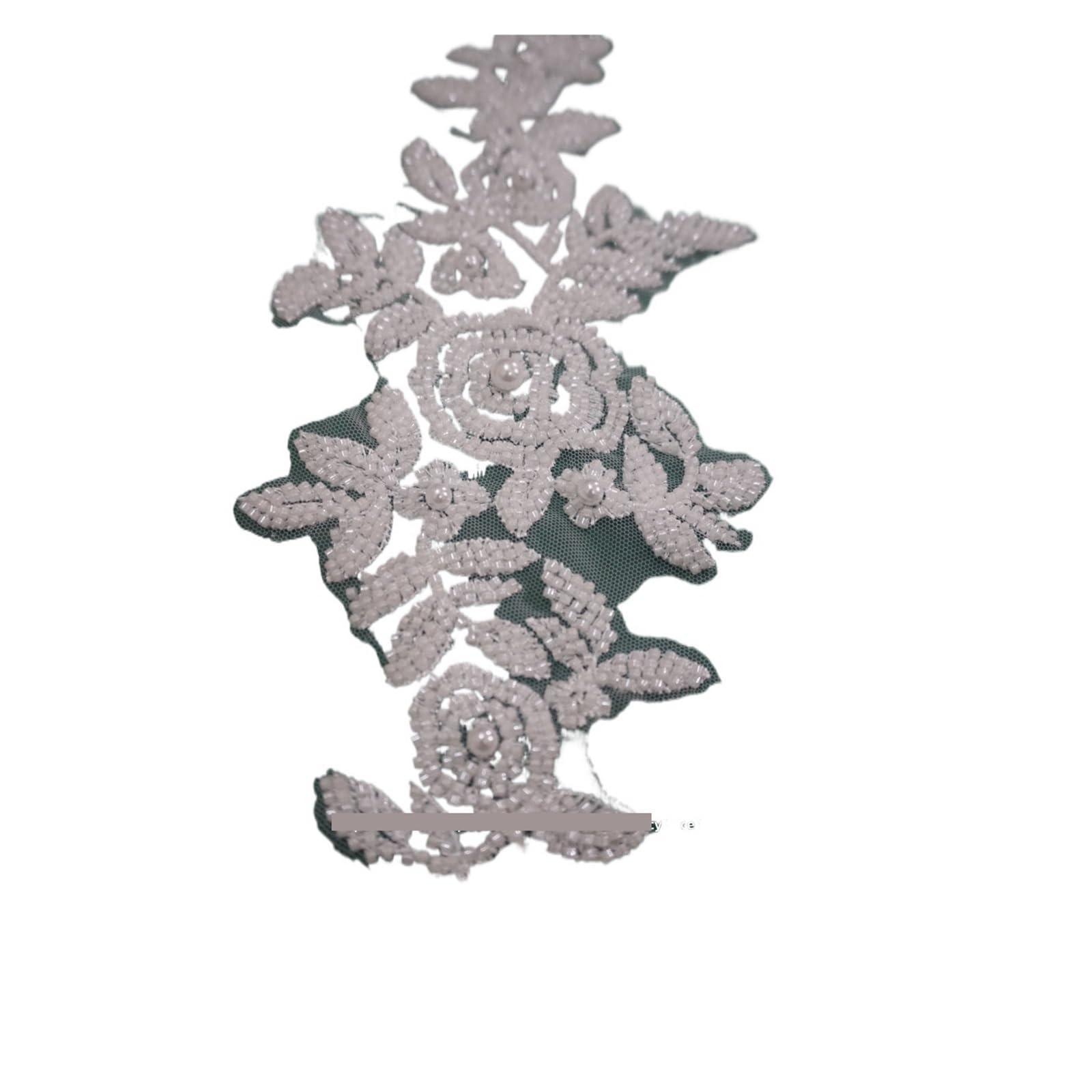 Applique en dentelle perlée haute couture avec strass éclatants pour robe de mariée unique