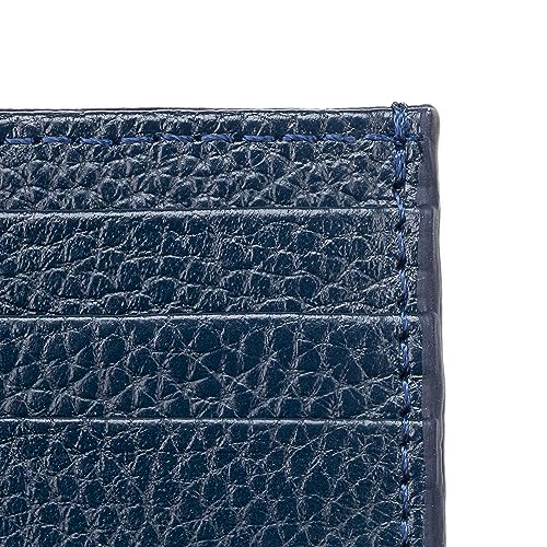 Premium Leather Slim Card Holder | Minimalist Front Pocket Wallet | Business Card Case & Holder for Women, Men | Slim, Small, Thin, Mini Leather Credit Cardholder Mens, Womens (Navy Blue)2
