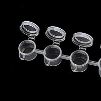 Vista 4 de JAPCHET 120 tiras de 720 macetas de 0.11 onzas líquidas, tiras de pintura vacías, mini contenedores de pintura, macetas de plástico transparente