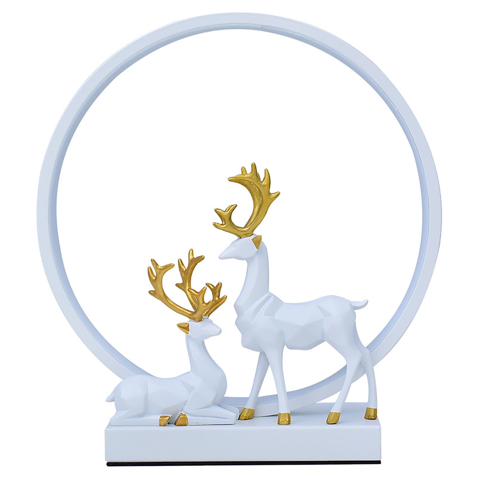 Lampka nocna LED, 50,4 uncji jeleń dekoracyjna biurkowa zasilana przez USB ochrona oczu lampka nocna do sypialni sypialnia biuro aluminiowa żywica żelazna