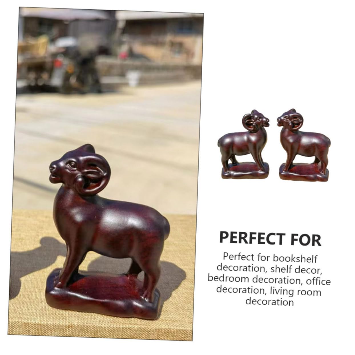 Kisangel 2 Sätze Ziegen Statue Dekofigur Kunstvolle Ziegen Skulptur Für Heimdekoration Tiermodell Für Wohnzimmer Und Schreibtisch 2 Stück * 2