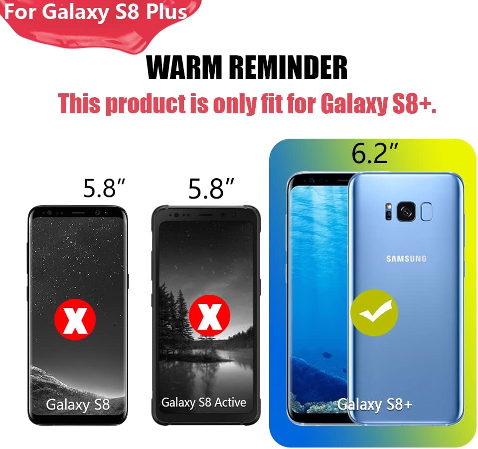Battery Case for Samsung Galaxy S8+ Plus, 6500mAh Rechargeable Extended Battery Charging Charger Case (6.2 Inches) Black