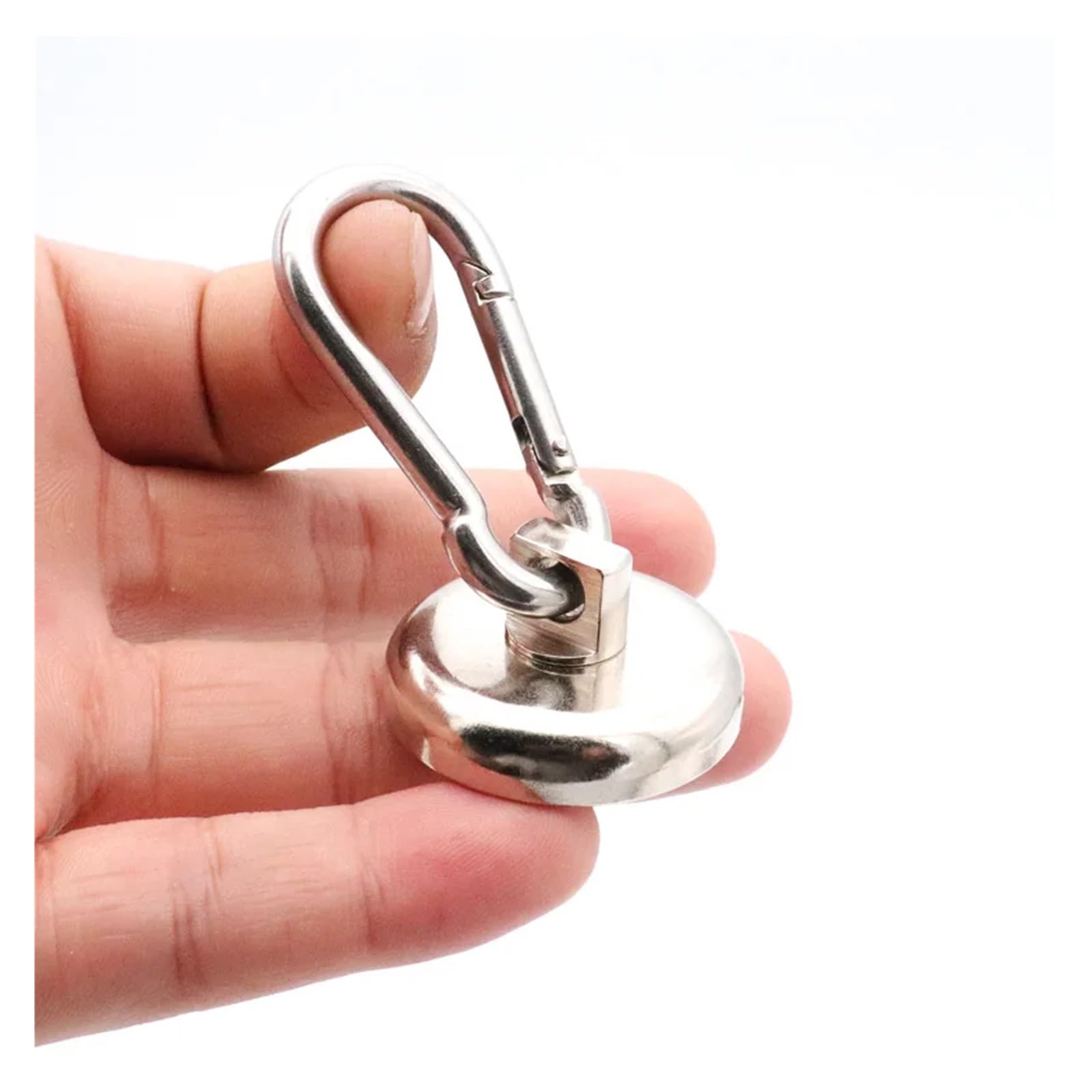Genérico 2 ganchos magnéticos de 25 mm diámetro, resistentes, con mosquetón giratorio, compatibles bolsas colgantes cocina for interiores y exteriores(KNL32 D32mm,10 Pcs)