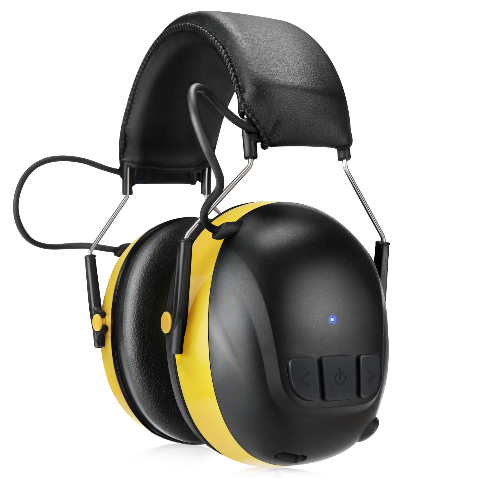 Kalence Bluetooth 5.4 Hearing Protection with 120H Working Time, Rechargeable Bluetooth Ear Protection Headphones, 30dB Safety Earmuffs for Lawn Mowing, Workshops, Construction, Snowblowing, Yellow