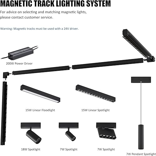 Miniatura 8 de SCON Foco LED de 48 V no regulable para el sistema de iluminación de riel magnético empotrado XTB106, luz de pared de techo (18 W3000 K-blanco