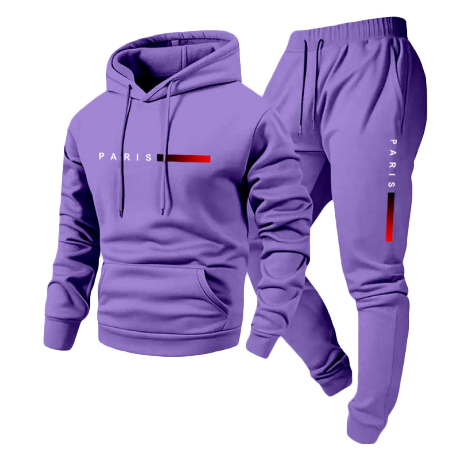 gsatuba Sweatsuits For Men 2 Piece Hoodies And Joggers Set Casual Athletic Sweatpants Hooded Sweatshirt Track Suit