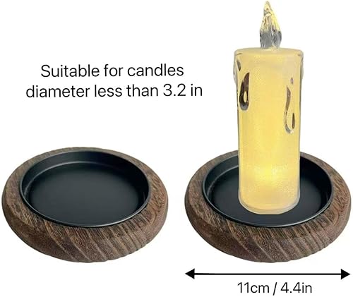 Miniatura 5 de Portavelas de madera natural, 3 unidades, decoración de granja, bandeja de velas de pilar de madera para centro de mesa, bandeja decorativa pequeña,