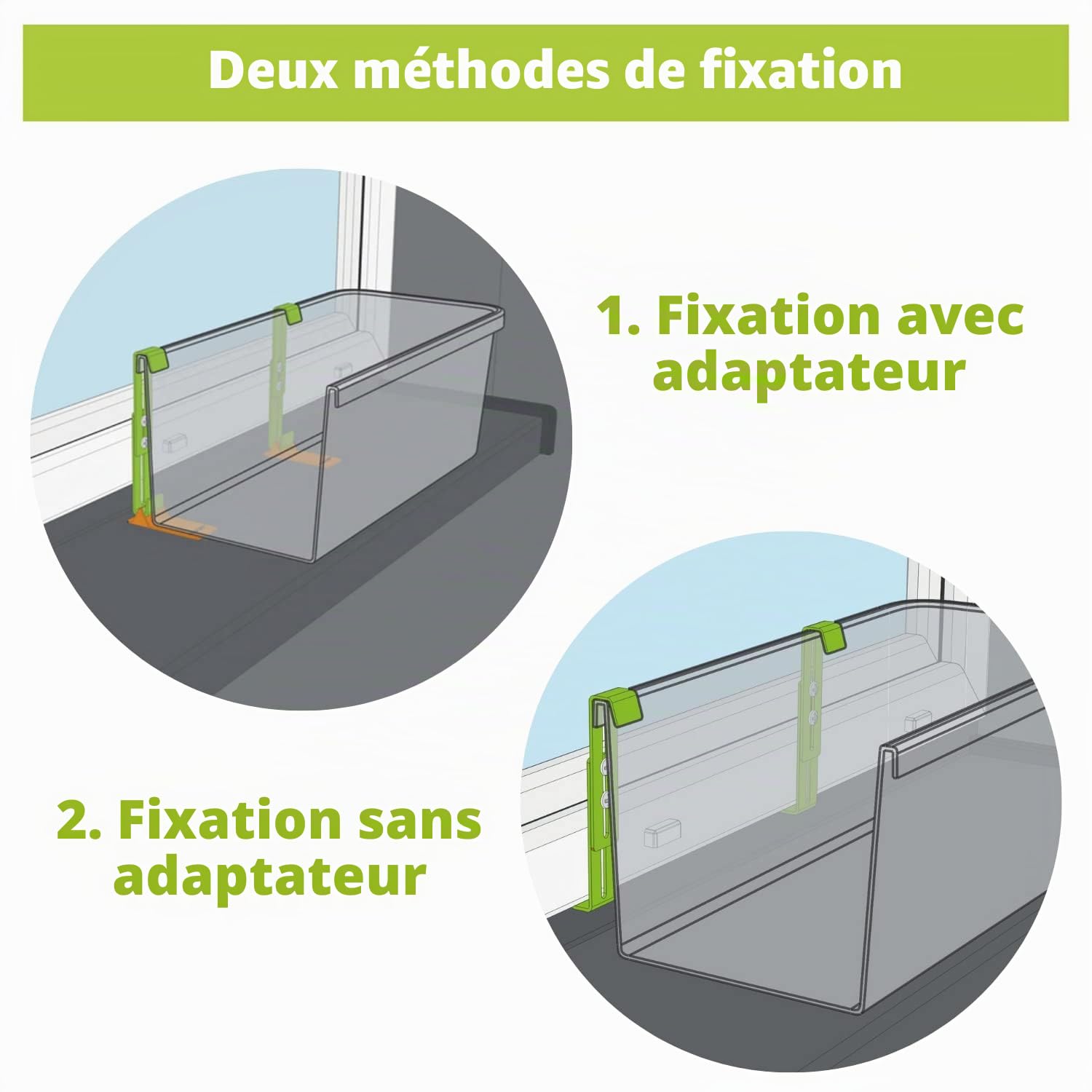 Plastia Fixpot Accroche Jardinière Invisible et Robuste - Support Balconnière pour Tous Les Rebords de Fenêtre, 4 pcs Anthracite