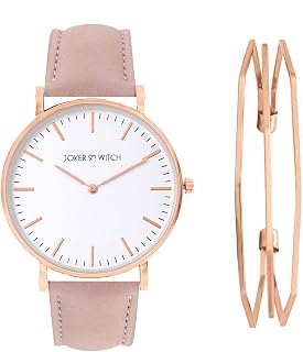 Joker & Witch Leather Women Cotton Candy Analog Watch Bracelet Stack, White Dial, Pink Band Price In India