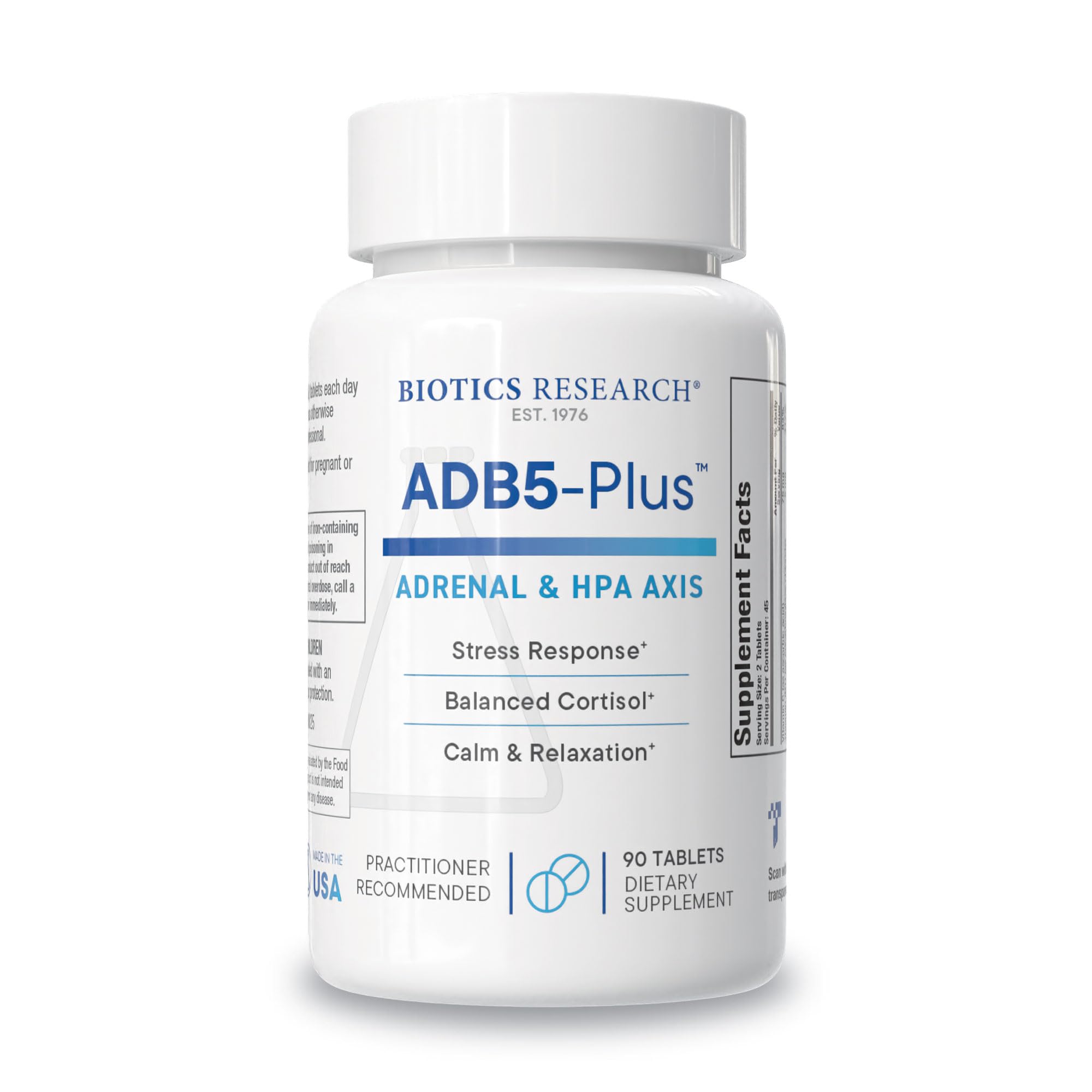 ADB5-Plus Support Healthy Adrenal Gland Function, Support Cortisol Levels, Positive Response to Stress, Healthy Energy Levels 90 Tablets