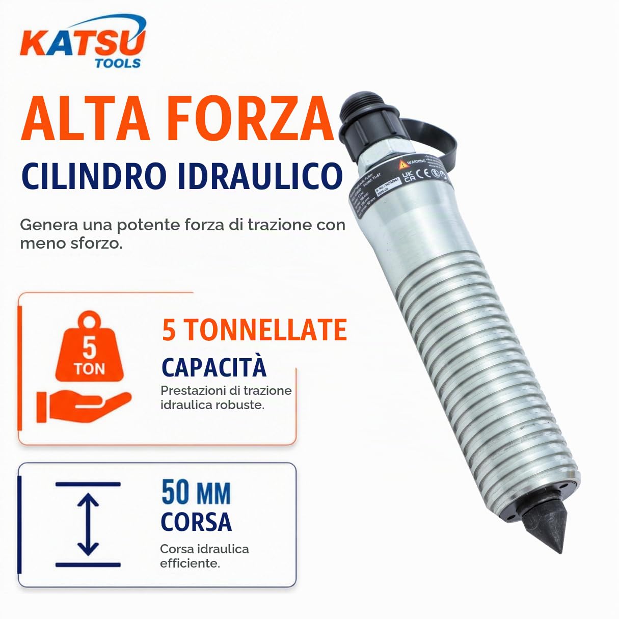 KATSU Estrattore Idraulico per Ingranaggi 5 Ton con Pompa Manuale, Split-Unit Puleggia Idraulica Manuale Estrattore Cuscinetto Mozzo Ruote Seperatore del Motore 450580