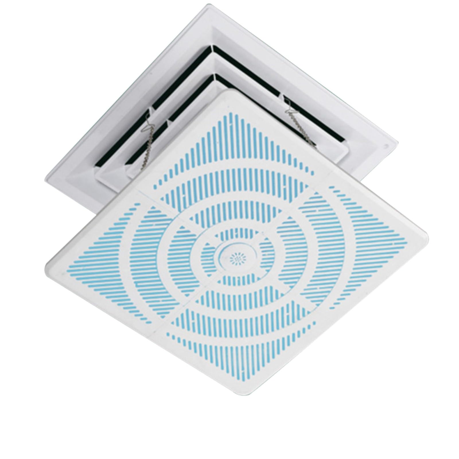 Uniwersalny kwadratowy deflektor sufitowy z filtrem – 30 x 30 cm (12 x 12 cali) – zapobiega bezpośredniemu wydmuchiwaniu zimnego powietrza – idealny do użytku domowego i biurowego (niebieski)