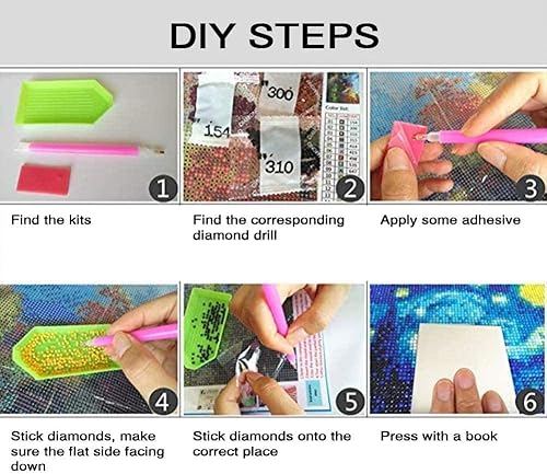 Miniatura 5 de Kit de pintura de diamantes 5D por números, escena de nieve de invierno de árbol, kits de punto de cruz de gran tamaño para adultos, diamantes de