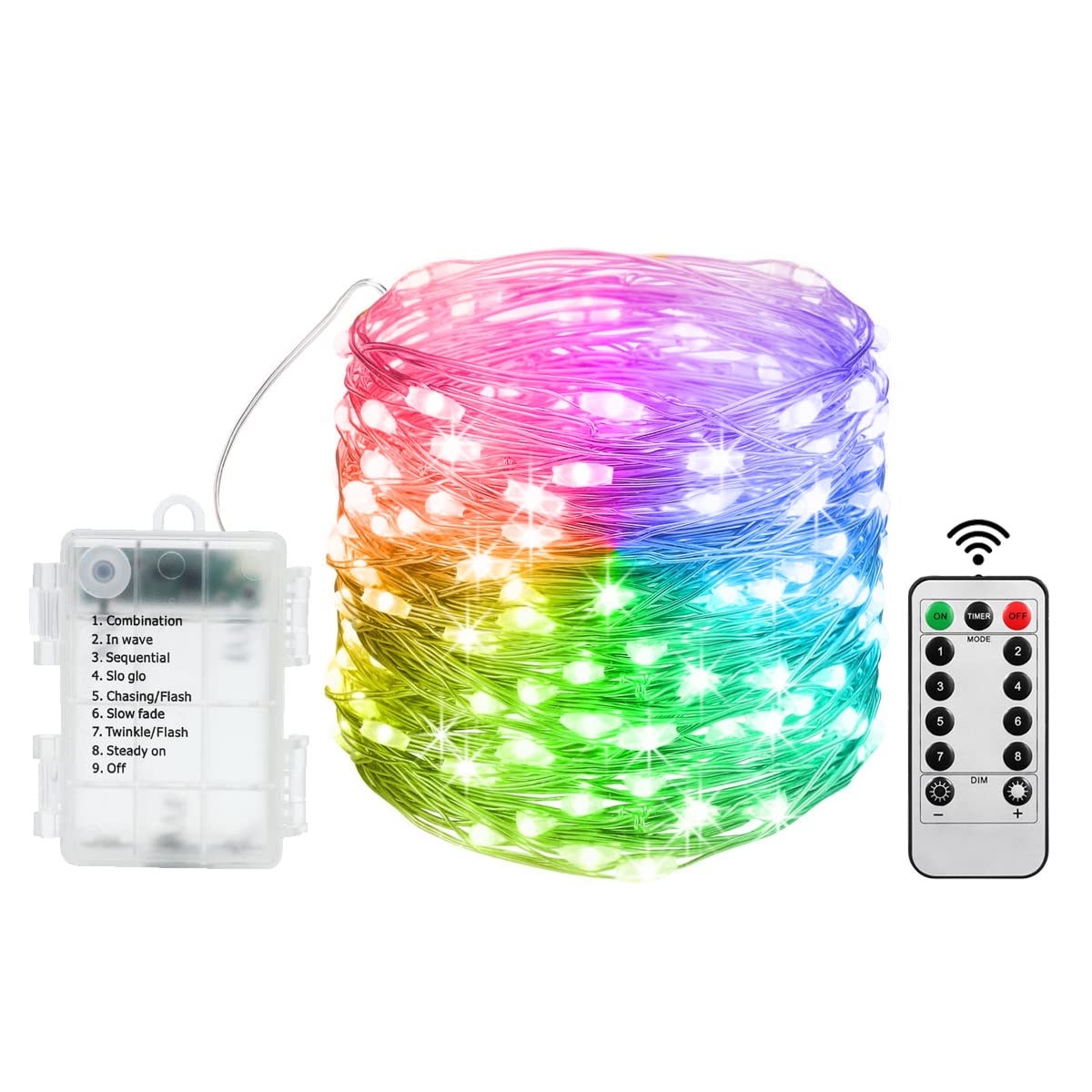 Epyz Copper Wire Fairy Lights 20 Meter, 200 Led Battery Operated with Remote Control Timer Waterproof Copper Wire String Lights for Decoration, Bedroom Indoor Outdoor Wedding (200 LED, Multicolour)