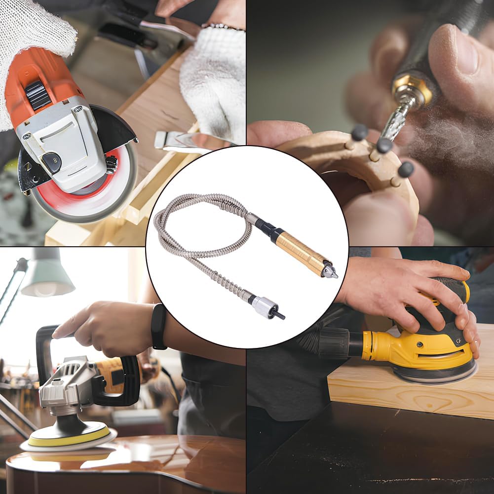 Flex Alliel Extension Chuck - Adaptador Chuck de 6,5 mm para instrumentos de rotación, eje flexible de 10.000 rpm con mango, para pulido, grabado, perforación,