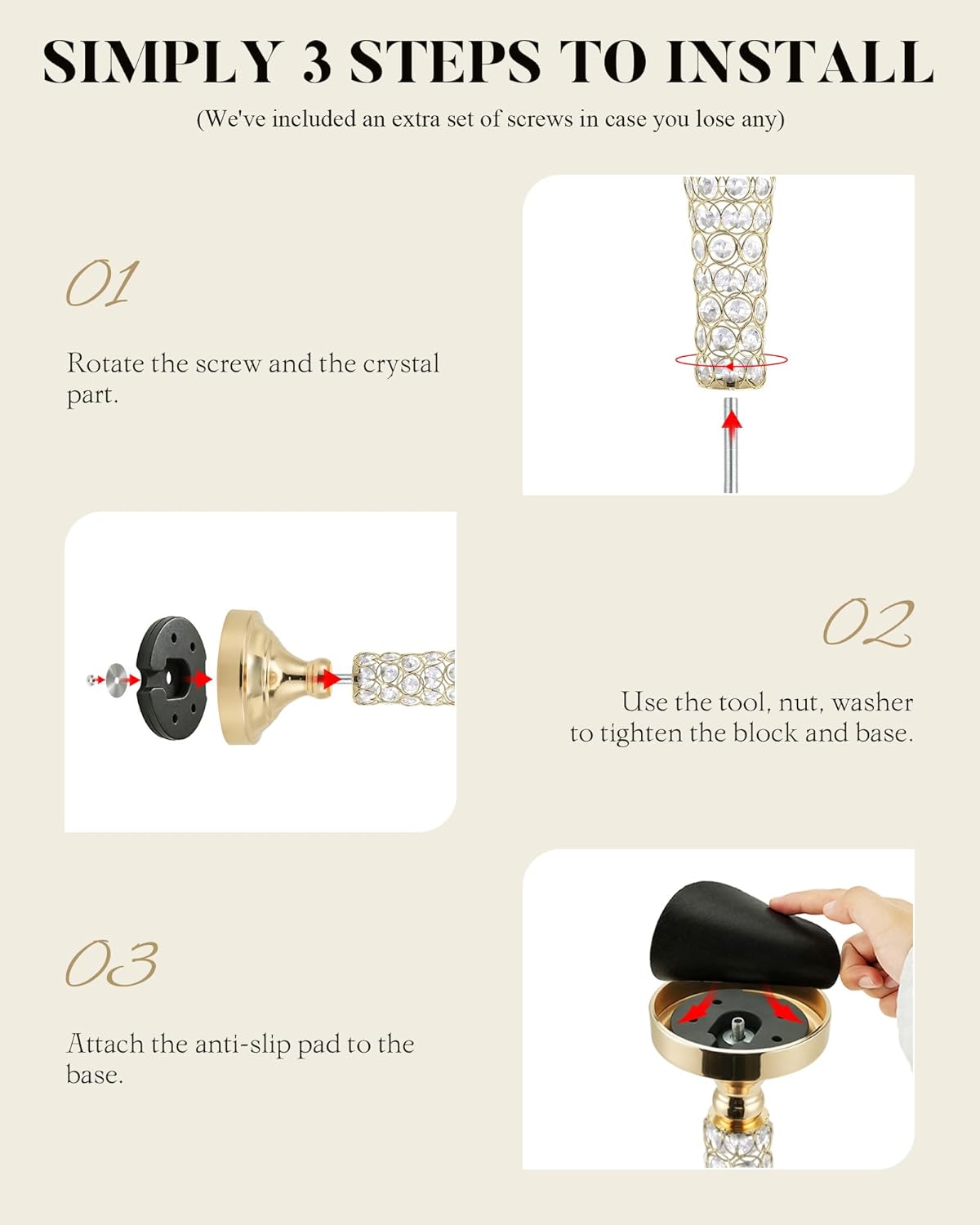 10 Pcs Gold Vases for Centerpieces, 20" Tall Crystal Trumpet Centerpieces for Tables Wedding Center Pieces Decoration for Table, Flower Vase Bulk for Wedding, Party & 255g Weighted Base