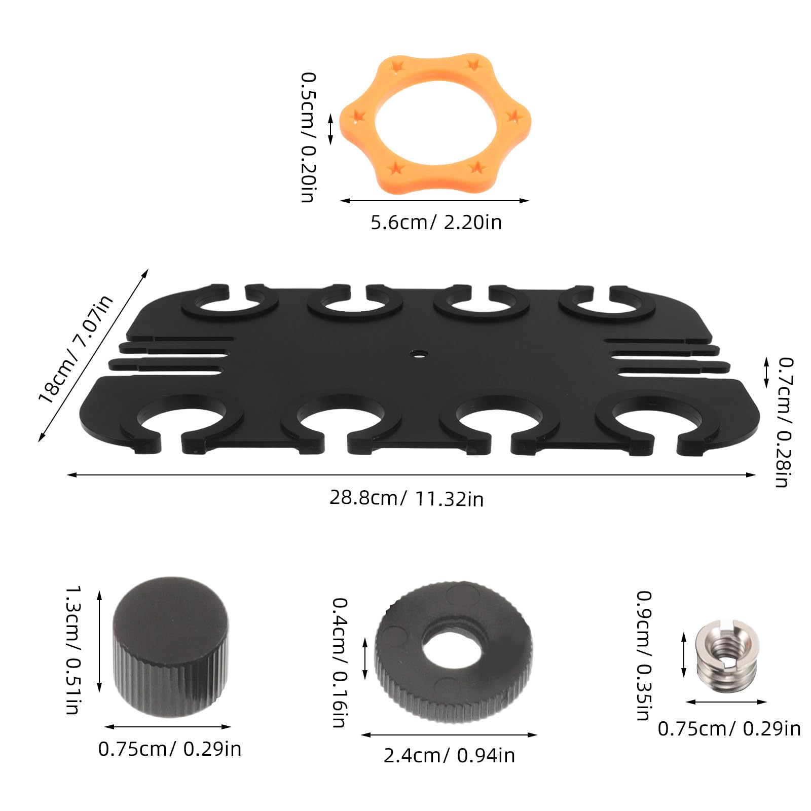Cabilock Soporte de Pared Almacenamiento Seguro para Micrófono Negro Rectangular con 8 Agujeros, Acero al Carbono y Plástico y Antirrayaduras para Grabaciones y Transmisiones