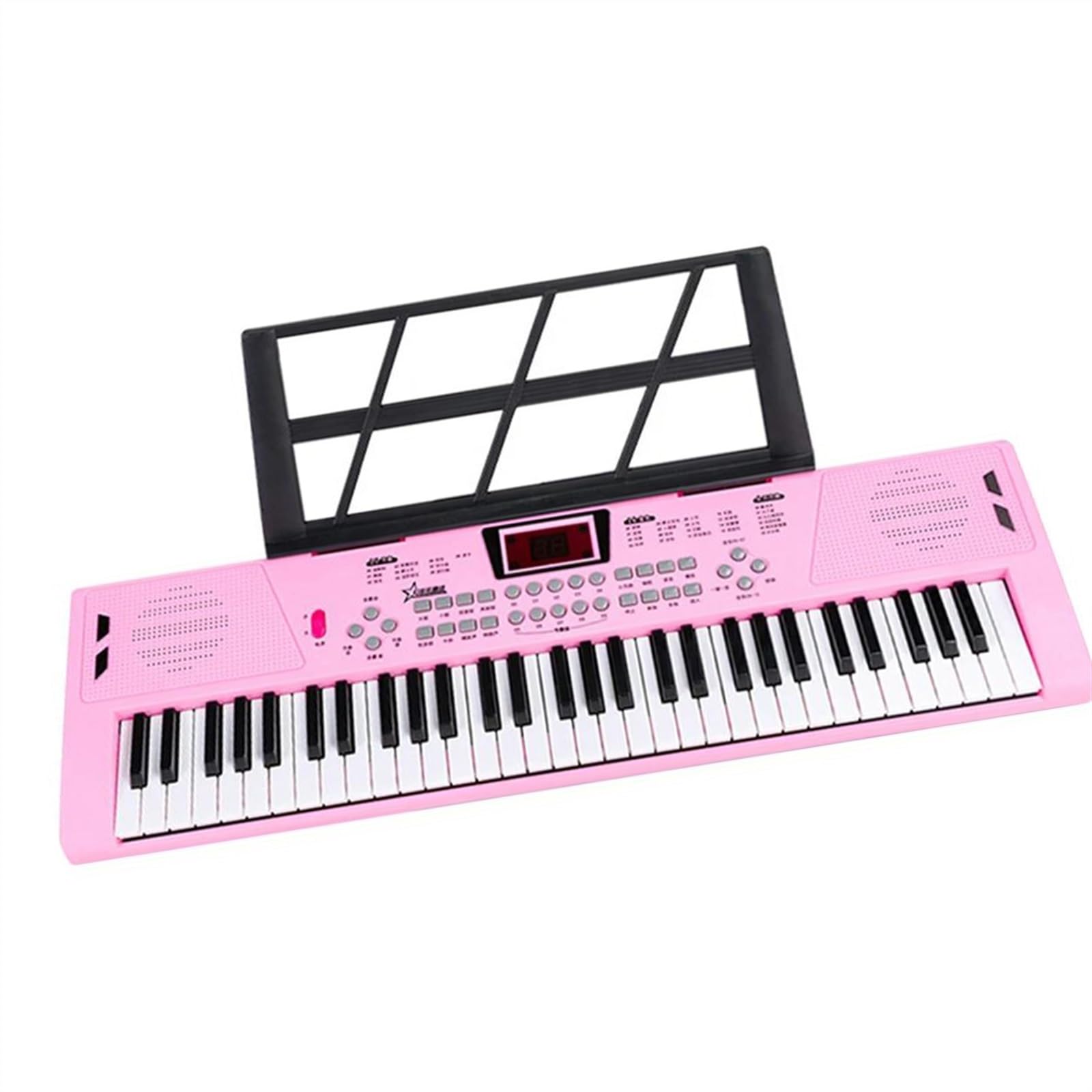 Elektroniczne Cyfrowe Pianino 61 Klawiszy Fortepianu Klawiatura Muzyczna Syntezator Instrument USB Klawiatura Cyfrowa Fortepian Klawiatura Elektroniczna Dla Początkujących(Pink A)