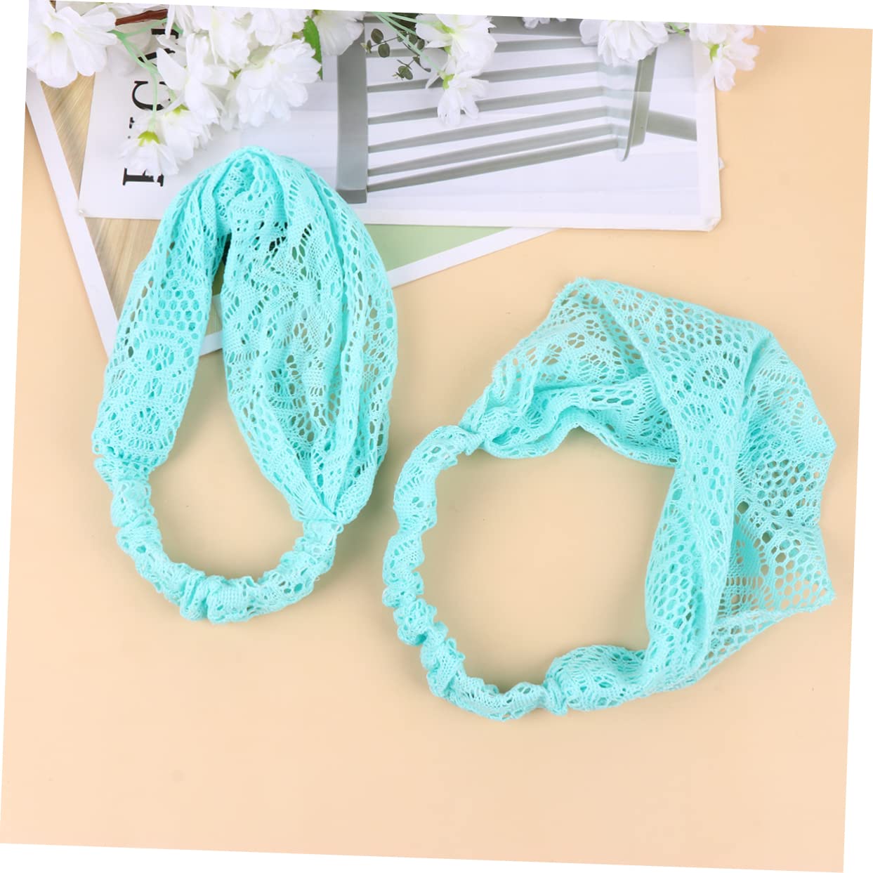 Didiseaon 4pezzi Fascia Per Pizzo Floreale Stretch Di Elegante Accessorio Per Donne e Ragazze Perfetta Per Occasioni Speciali e Uso Quotidiano Blu