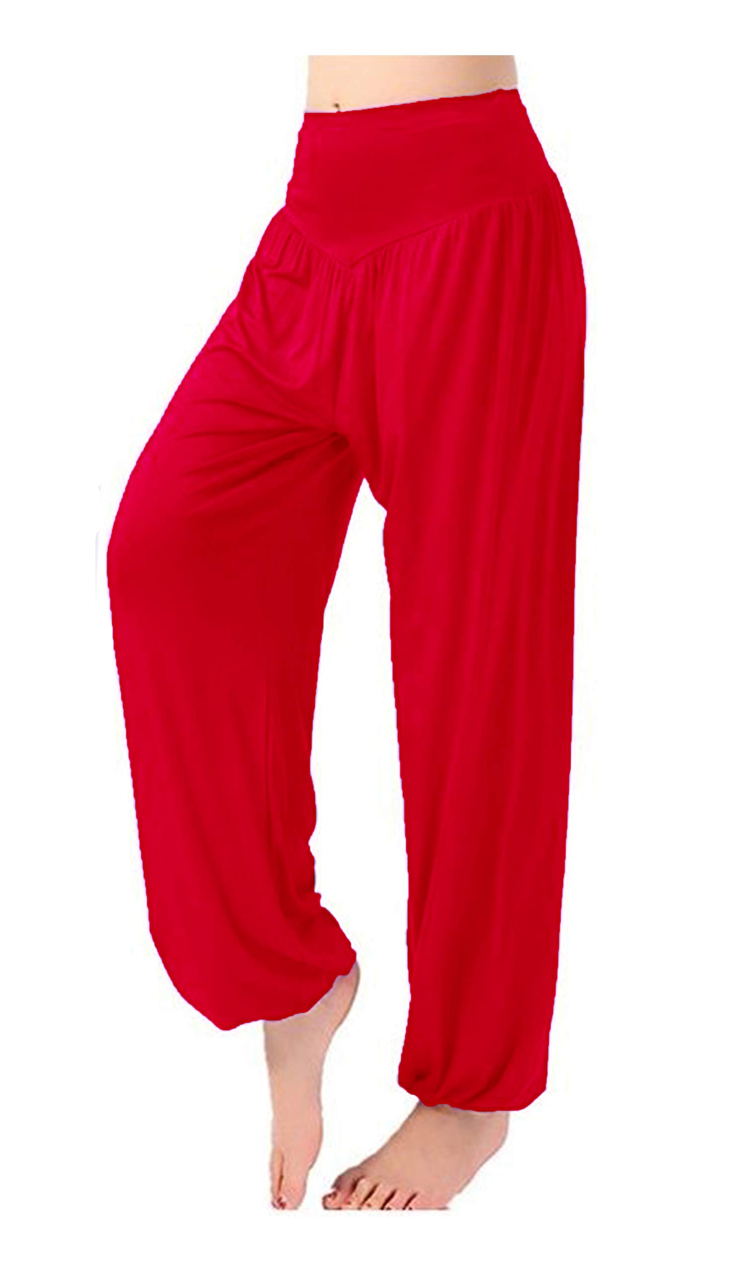 Zaif & Hari® Womens Hareem Trouser Ladies Plain Baggy Harem Ali Baba Casual Pants Red
