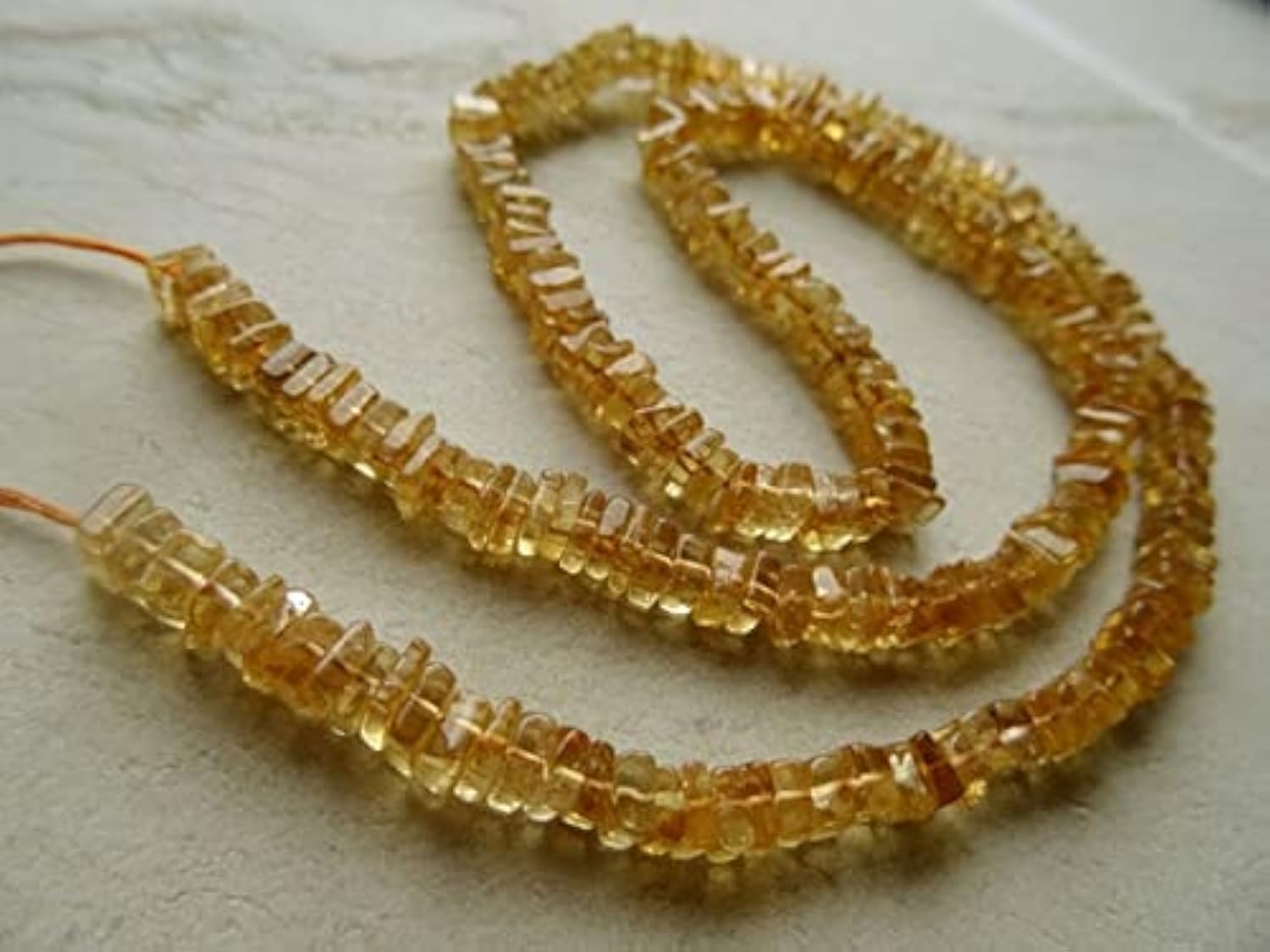 Citrine naturelle de 3.5-4 mm en perles de 7 pouces pour fabriquer un cadeau unique