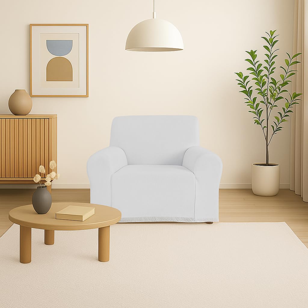 MONTSERRAT Multipurpose Bedspread | Jarapas Covers Armchair or Armchair | Plaid Bed | Blanket Foulard Made in Spain Fabric Quality 80% Cotton (White, 120 x 180)