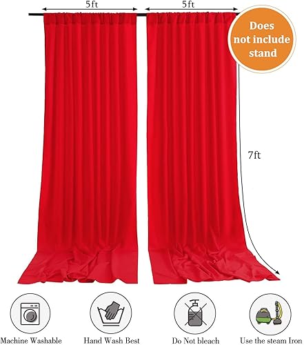 Miniatura 2 de Cortina de fondo rojo de 10 x 7 pies para fiestas, cortinas de fondo para sesión de fotos, cumpleaños, bodas, día de San Valentín, Mardi Gras,