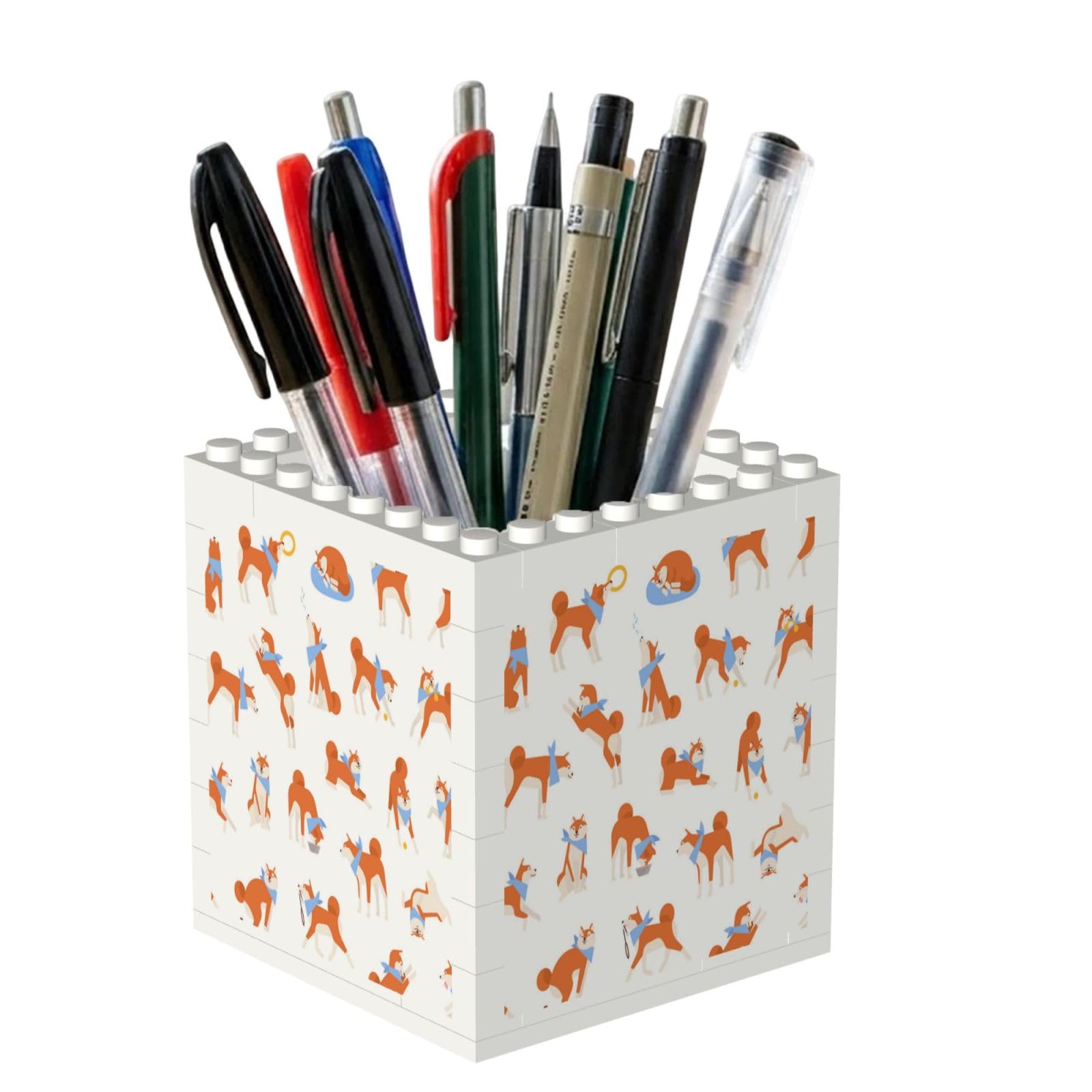 Poadnly Adorable Akita Inu, Pen Pot Pencil Holder for Office Home School, Compact Desk Organiser for Office Stationery