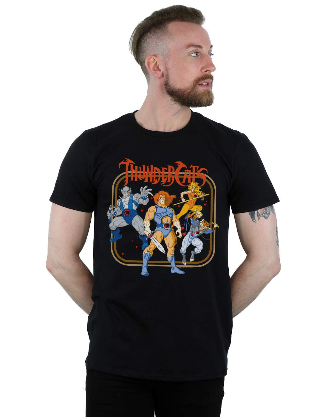 Absolute Cult Men's Black Thundercats Group Frame T-Shirt XXX-Large