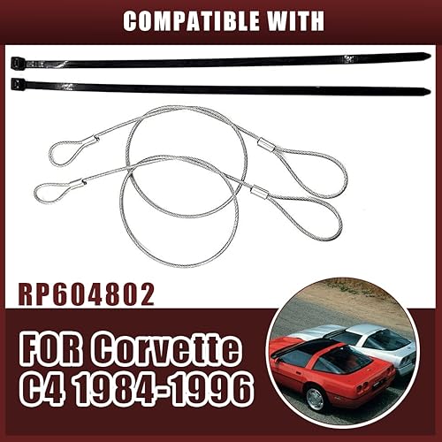 Miniatura 4 de Kit de cables de liberación de capó de emergencia de 4 piezas para Chevrolet Corvette C4 1984-1996, accesorios de reemplazo directo RP604802
