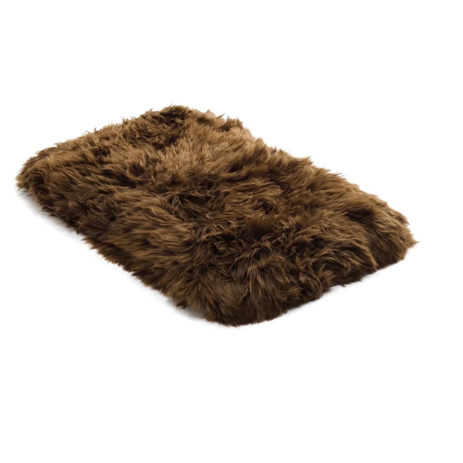 Curly Wool Sheepskin Pet Bed – 100% Genuine Natural Sheepskin for Cats and Dogs – Soft, Plush, Warm, Breathable, Durable, Odour-Resistant and Easy to Clean Luxury Pet Cushion - Large/Brown
