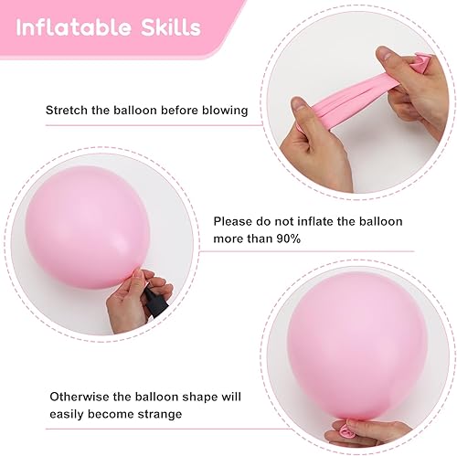 Miniatura 3 de RUBFAC 154 globos de color rosa pastel de diferentes tamaños de 18, 12, 10, 5 pulgadas para arco de guirnalda, globos de látex rosa pastel de alta