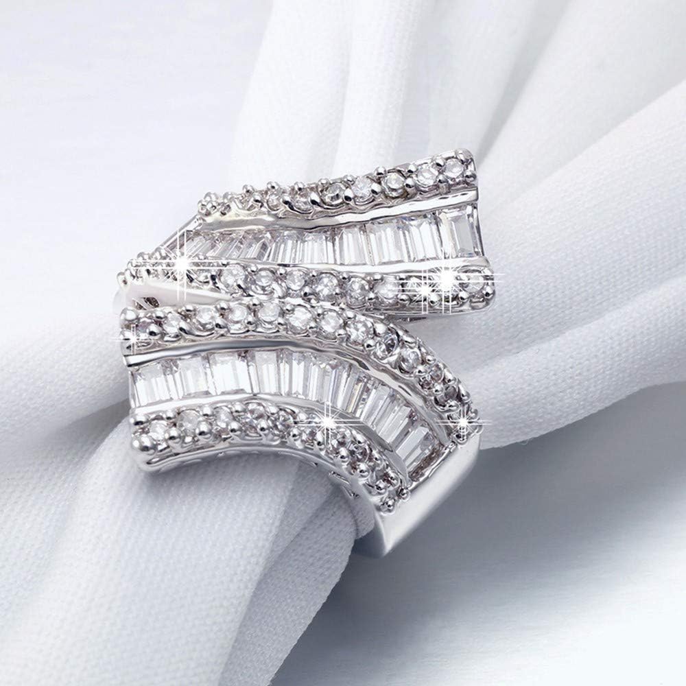 Jewelry Silver Tone Rhodium Plated Cubic Zirconia Double-Band Curved Ring - Image 5