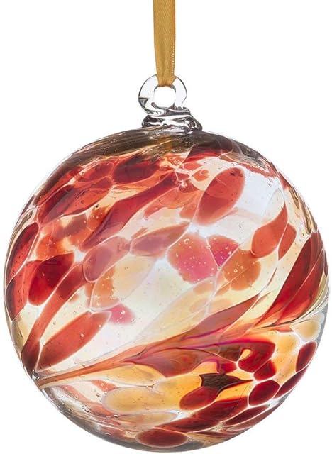 Sienna Glass January Birthstone Glass Friendship Ball-Garnet, 11 x 11 x 14 cm