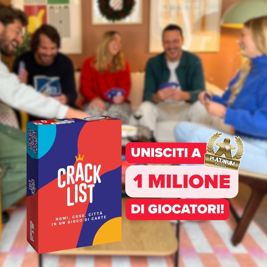 CRACK LIST – Gioco di Carte Divertente per Tutta la Famiglia | 2-8 Giocatori | Età 10+ | Durata: 30 Min | Gioco da Tavolo per Amici e Famiglie | Versione Italiana