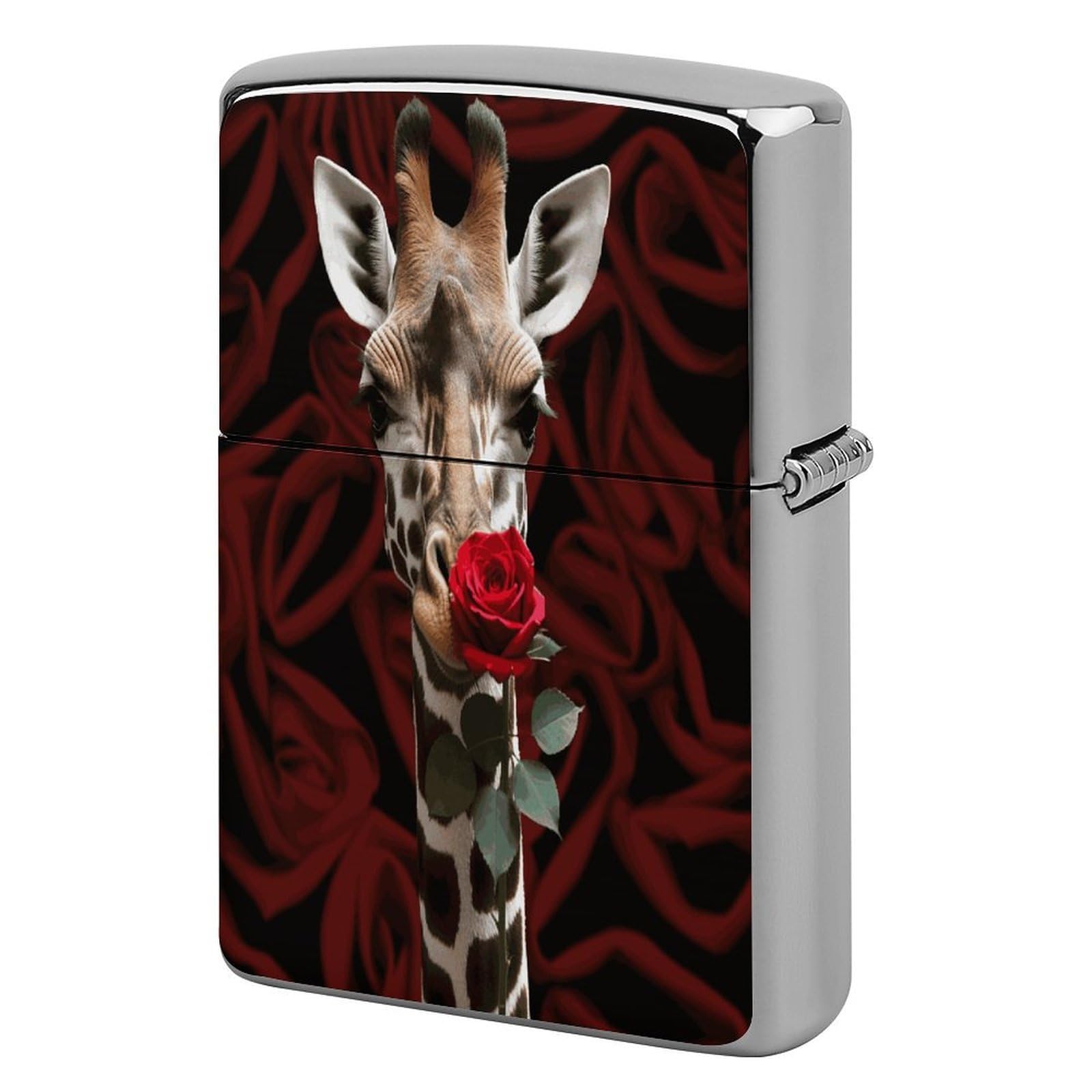 Fekiloot Style Giraffe Kissing Flower Lighter Case Cover Lighter Holder