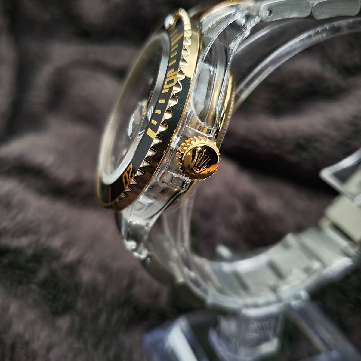 Amazon.co.jp: リラックス 王冠ロゴ SUB15-MGS カスタム腕時計