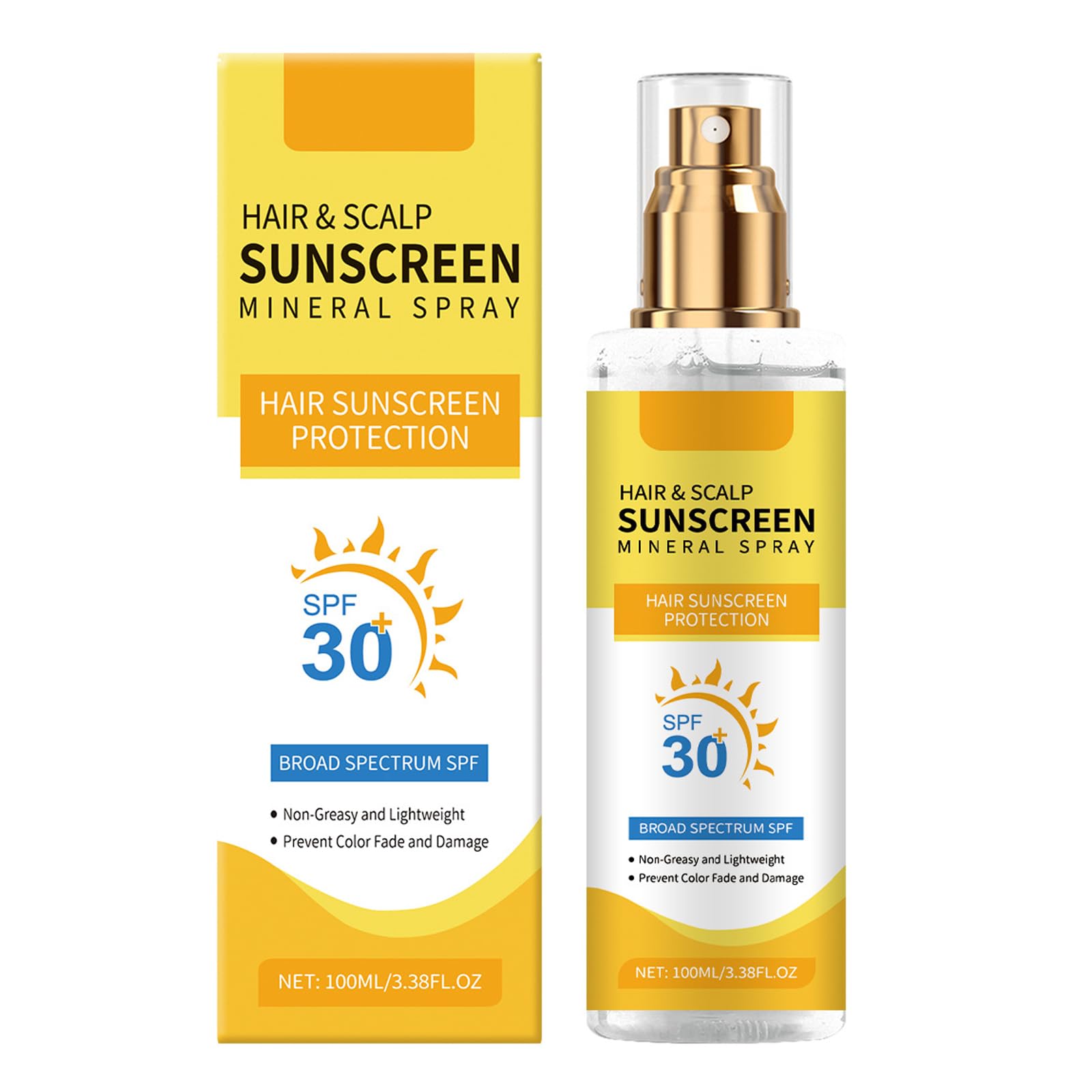 Hair Scalp Sunscreen Spray Protective Mineral Spray for Lightweight Sun Protection Non-Greasy