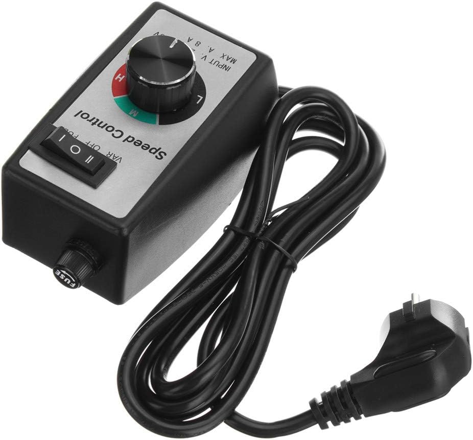 Pukido 8A 220V-240V AC Variable Dial Router Motor Speed Controller Control Motor Rheostat 122 x80x50MM - (Size: 1#)